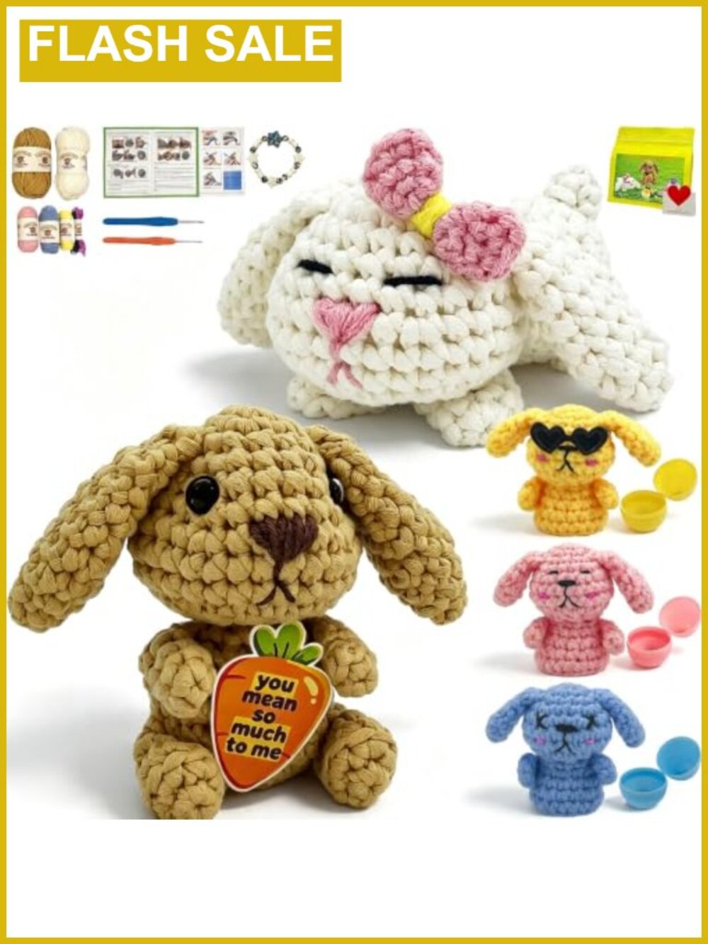LuNuaFvy Crochet Kit for Beginners Adults Kids 13+ Amigurumi Animal
